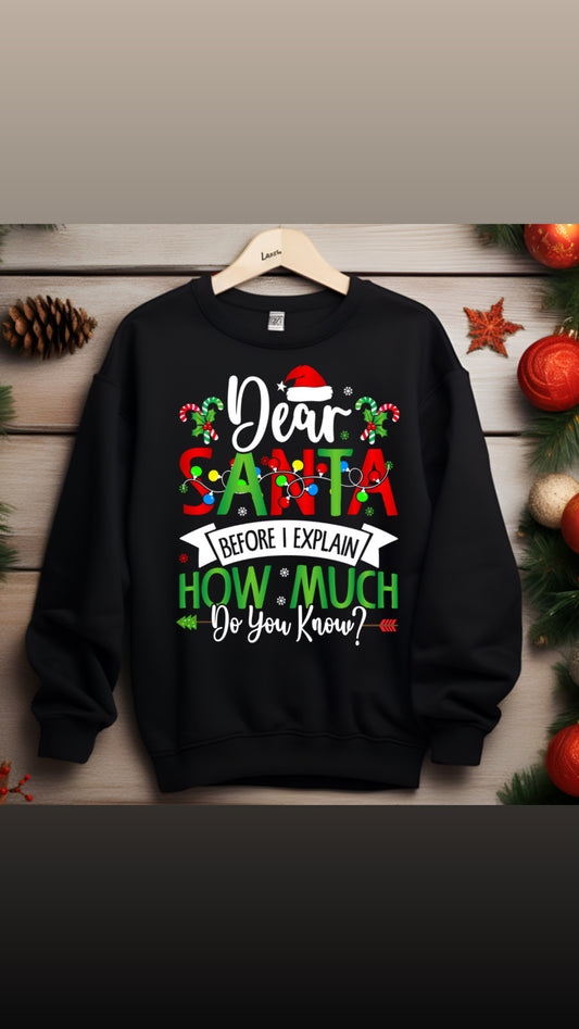 “Dear Santa” Sweatshirts